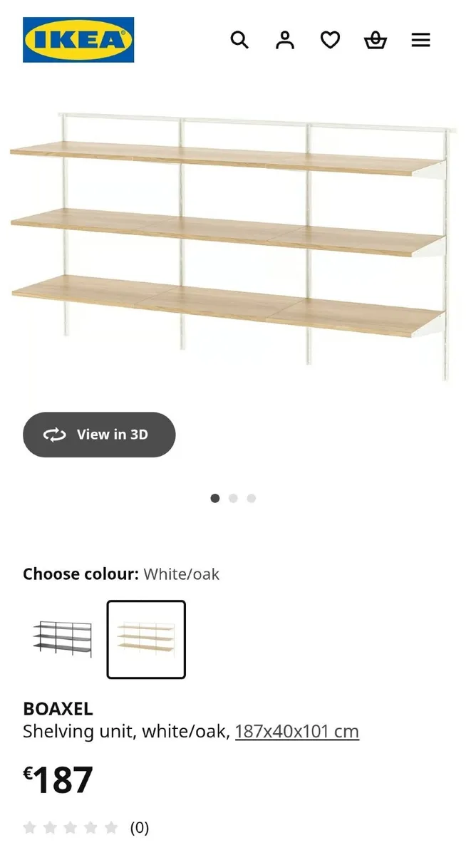 Ikea Boaxe Shelving unit, white/oak - Image 2