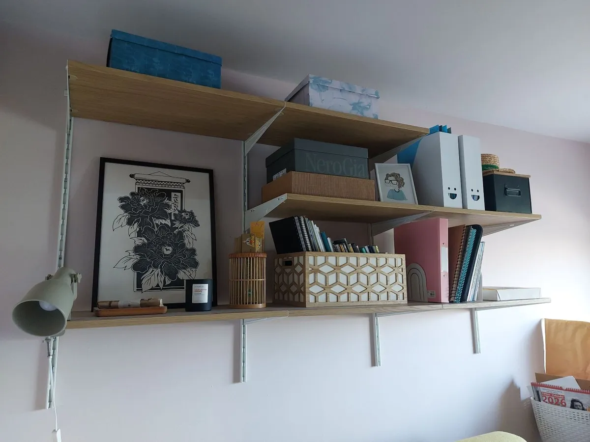 Ikea Boaxe Shelving unit, white/oak - Image 1