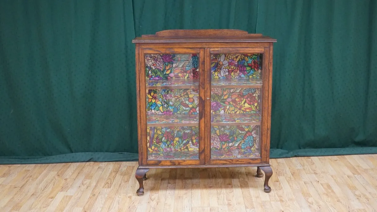 Quality Oak Glazed Display Cabinet - Image 1