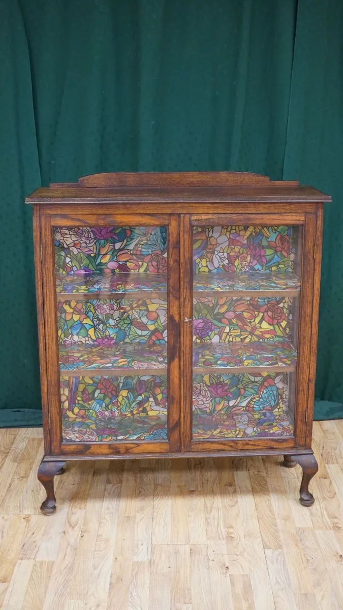 Quality Oak Glazed Display Cabinet - Image 2