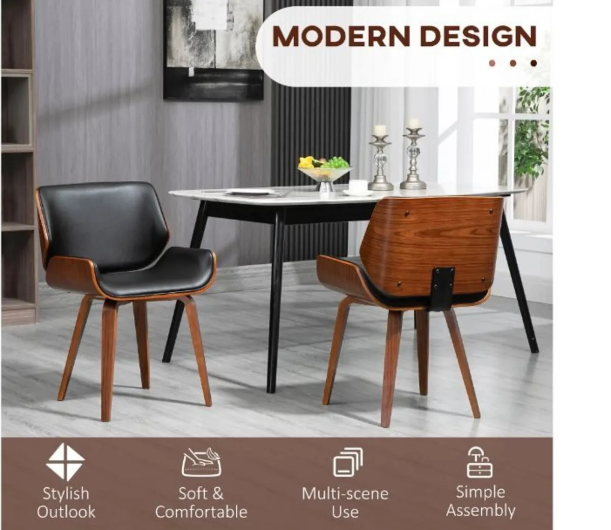 Set of 2 vintage-style dining chairs - Image 4