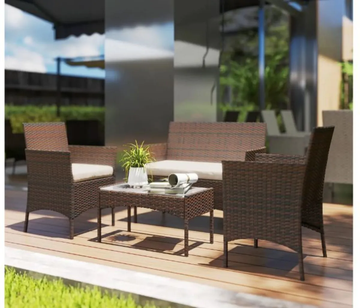 4 Piece Rattan Garden Furniture - Image 2
