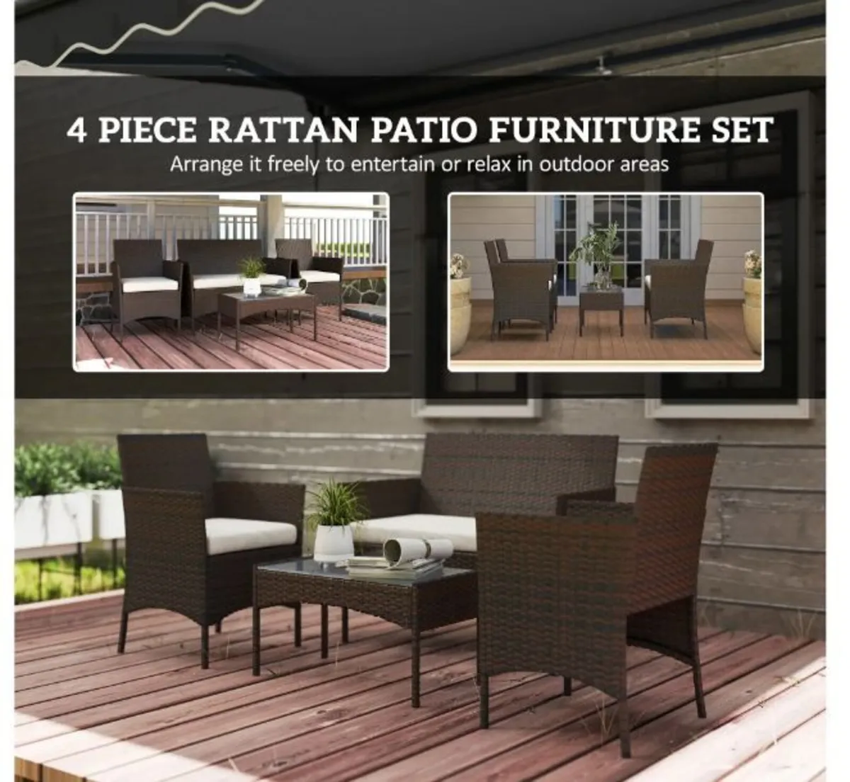 4 Piece Rattan Garden Furniture - Image 4