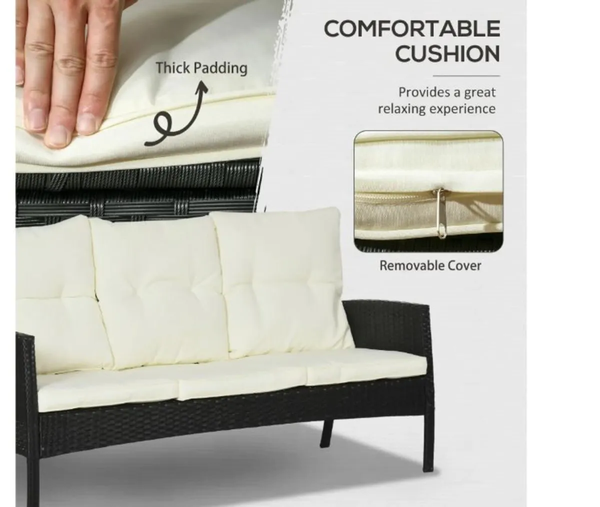 5 Seater Rattan Garden Furniture Set - Image 4