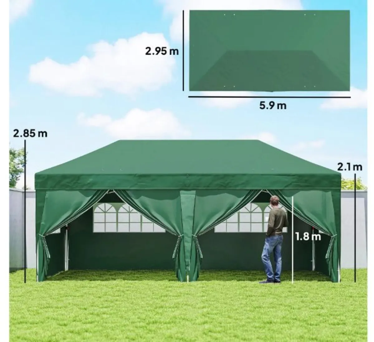 3 x 6m Pop-Up Gazebo, with Curtain Walls - Image 4