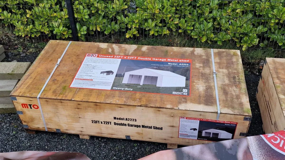 22ftx23ft Steel Double Garage Shed - Image 1