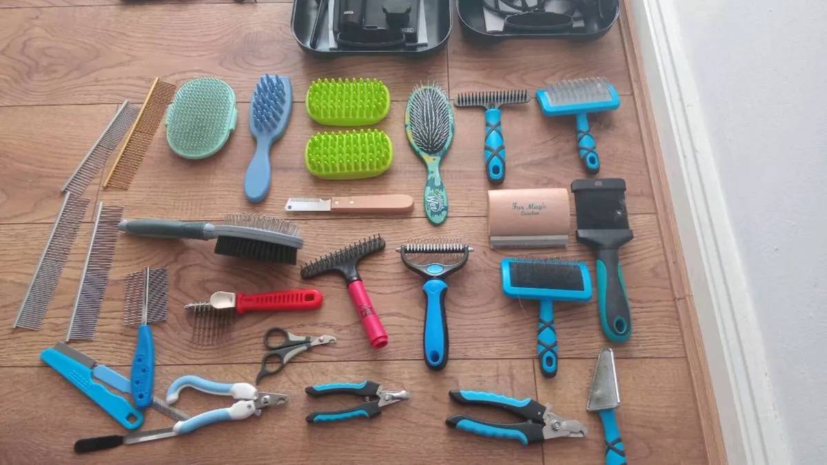 New dog grooming brushes etc