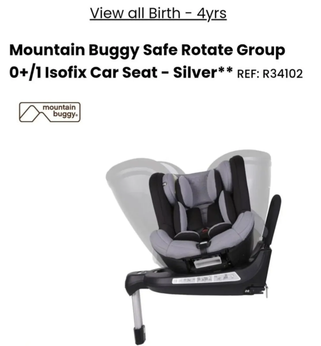 Mountain Buggy Safe Rotate Car Seat - Image 4