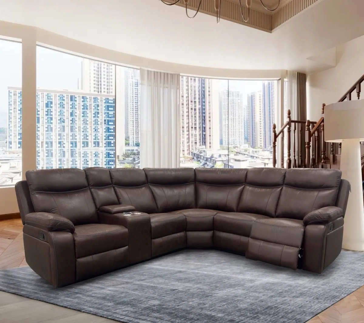 New 3+2 Dark Brown Washington Recliner Sofas - Image 4