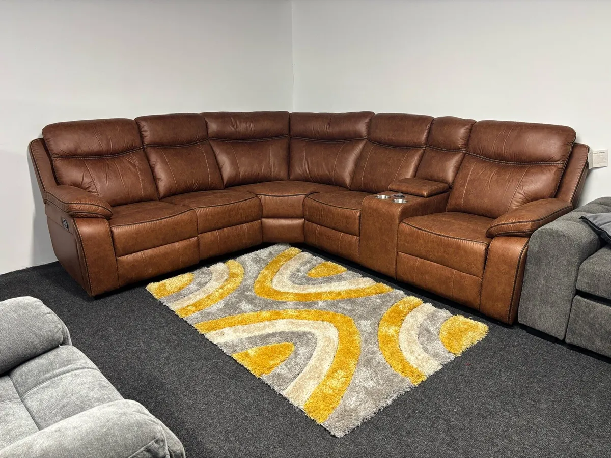 New 3+2 Dark Brown Washington Recliner Sofas - Image 2