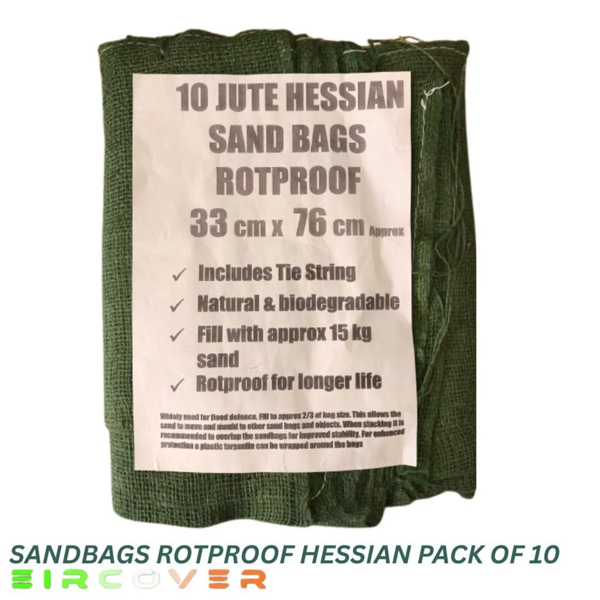 Sandbags Polypropylene 33 cm x 76 cm (13'x30')10pk - Image 4