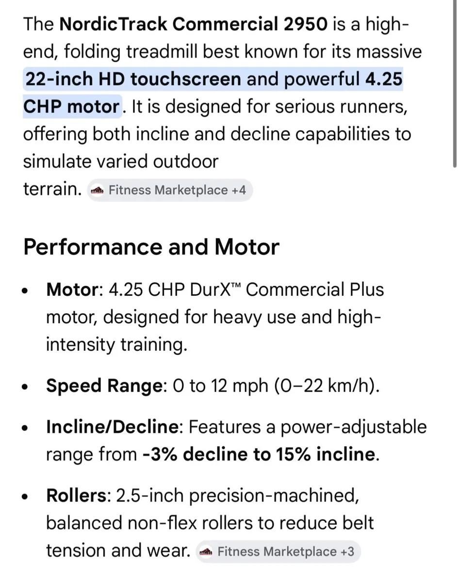 Nordic Track Commercial 2950 Treadmill - Image 4