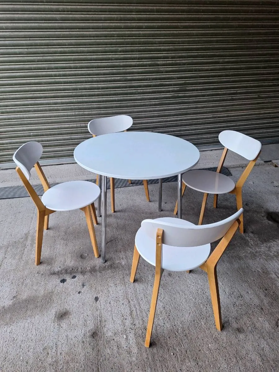 Round Dining Table with 4 Chairs (DELIVERY) - Image 1