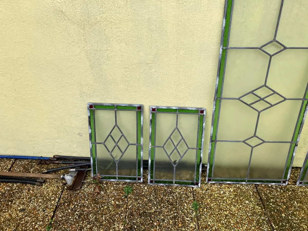 Leaded stained door glass - Image 2