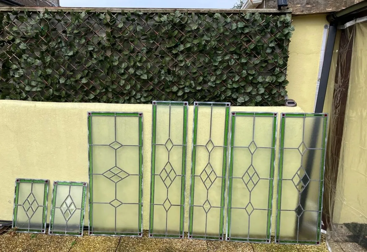 Leaded stained door glass - Image 1