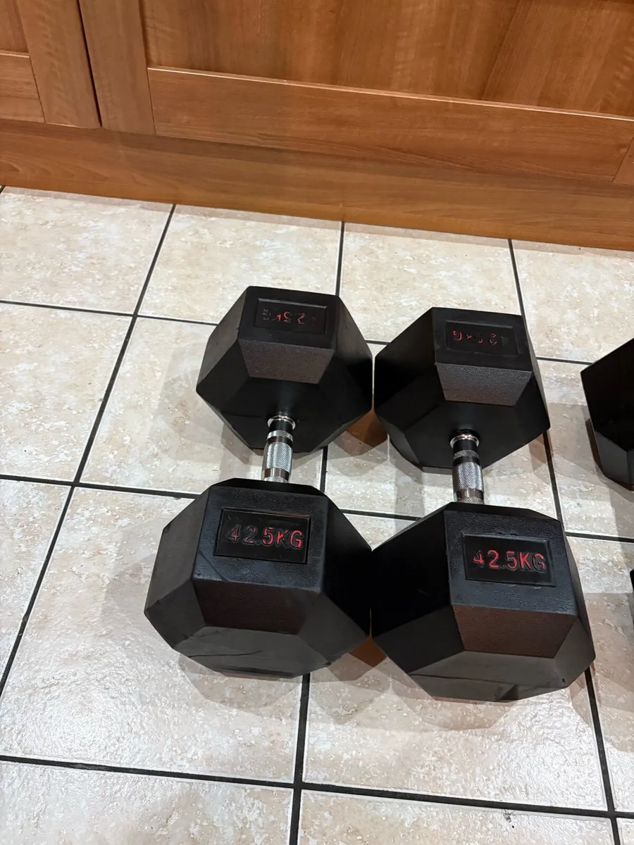 HEAVY RUBBER HEX DUMBBELLS, CHEAP, SAVE 700 EURO!! - Image 2