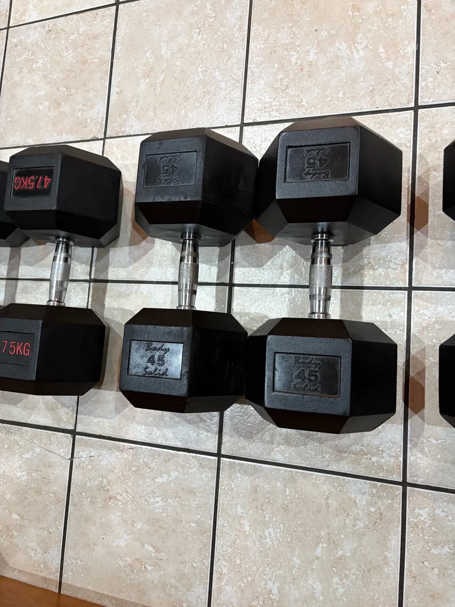 HEAVY RUBBER HEX DUMBBELLS, CHEAP, SAVE 700 EURO!! - Image 3