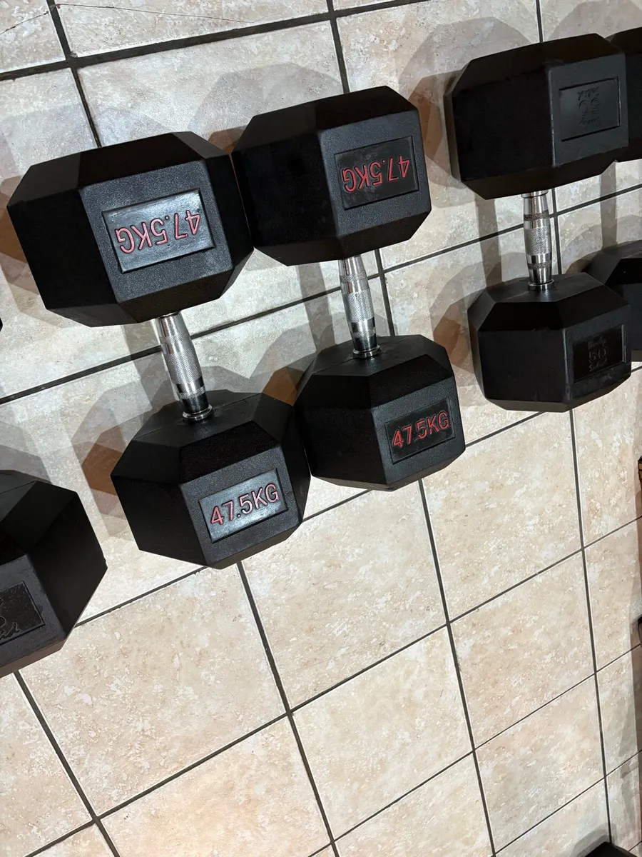 HEAVY RUBBER HEX DUMBBELLS, CHEAP, SAVE 700 EURO!! - Image 4