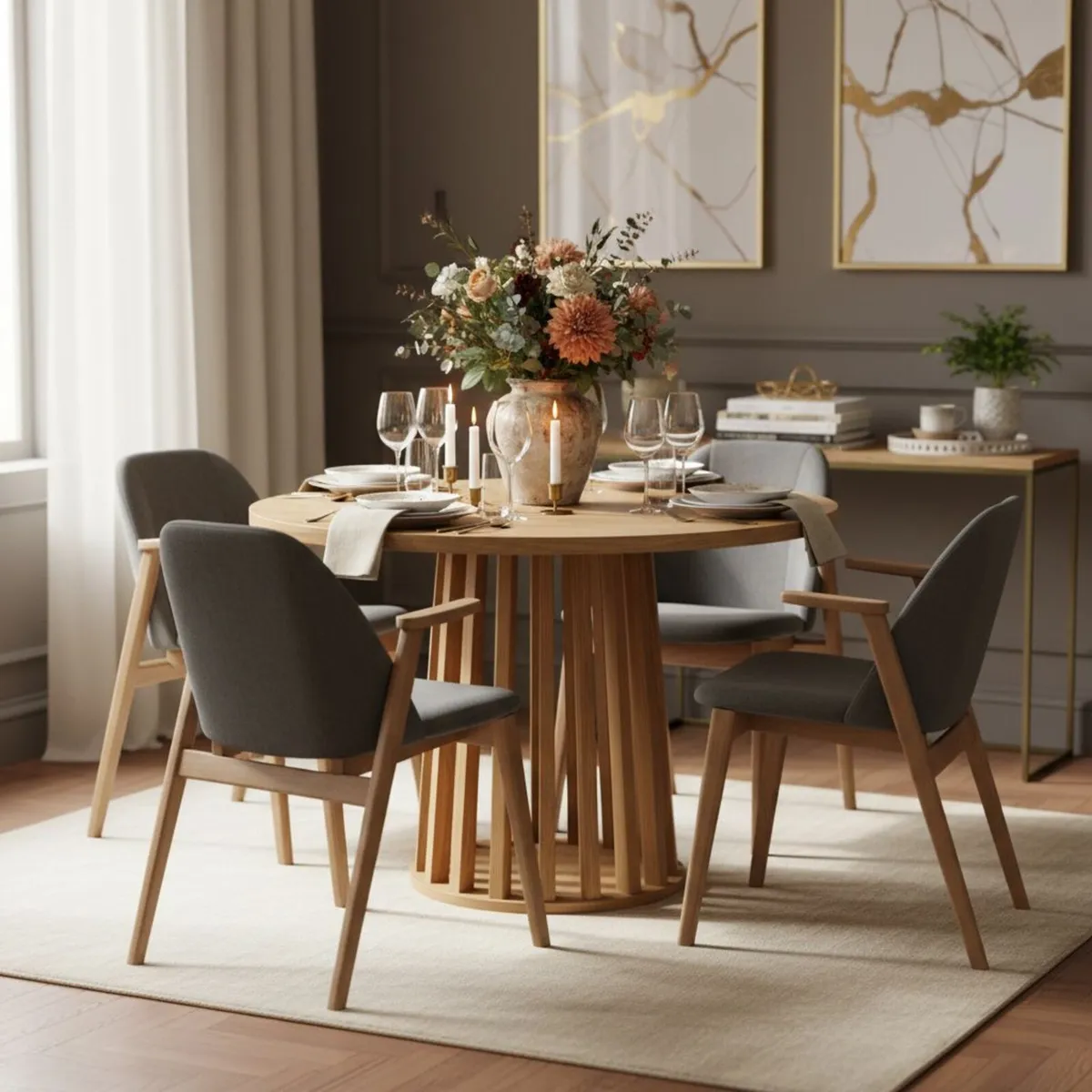 Dining Set Tovo Extendable Round Table and Chairs - Image 4