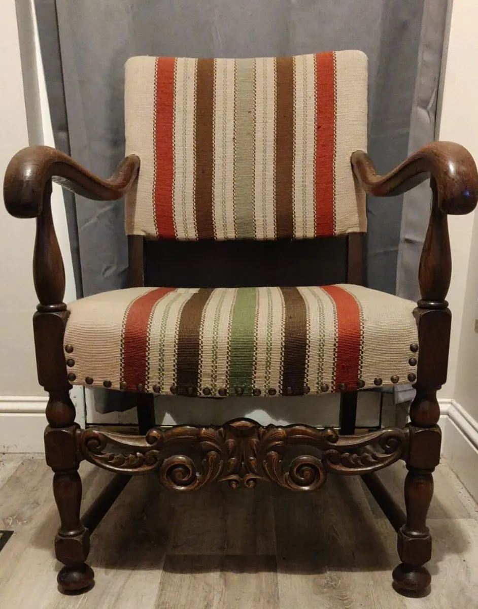Vintage Danish Armchair 17th century antique style