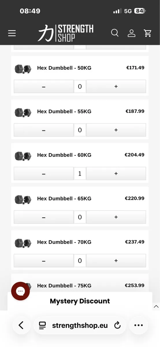 60KG RUBBER HEX DUMBBELL - CHEAP, STRONGMAN!! - Image 2