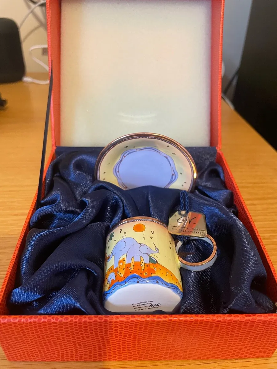 Hand painted cup and saucer - Image 1