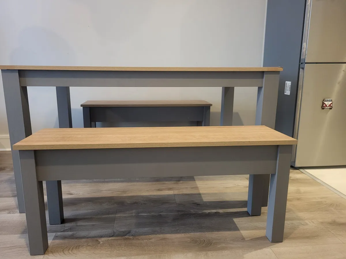 Dining table and benches - Image 2