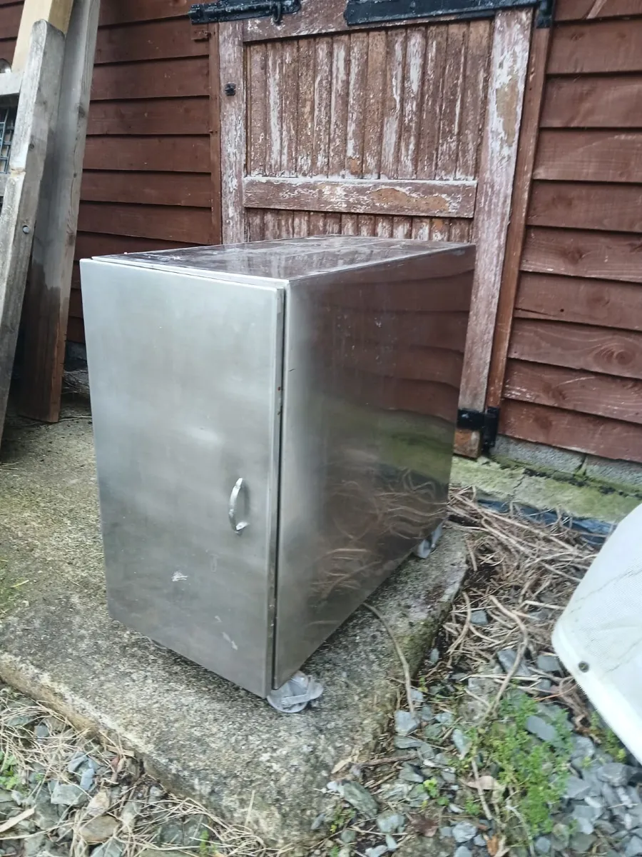 Stainless steel table and side cabinet - Image 2