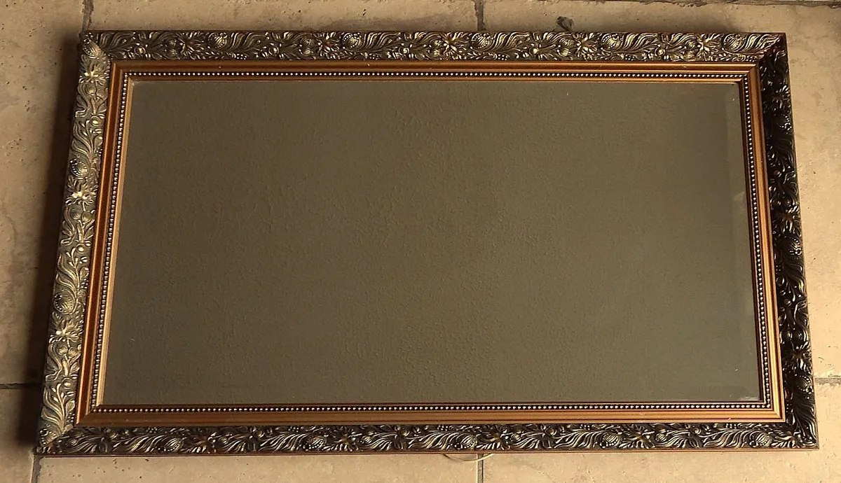 Large Bevelled Edge Wall Mirror in Ornate Frame - Image 2