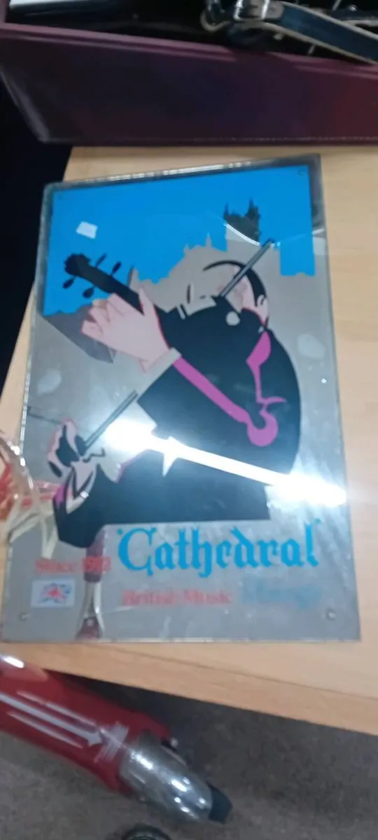 Vintage "Cathederal Strings"Advertising Mirror - Image 1