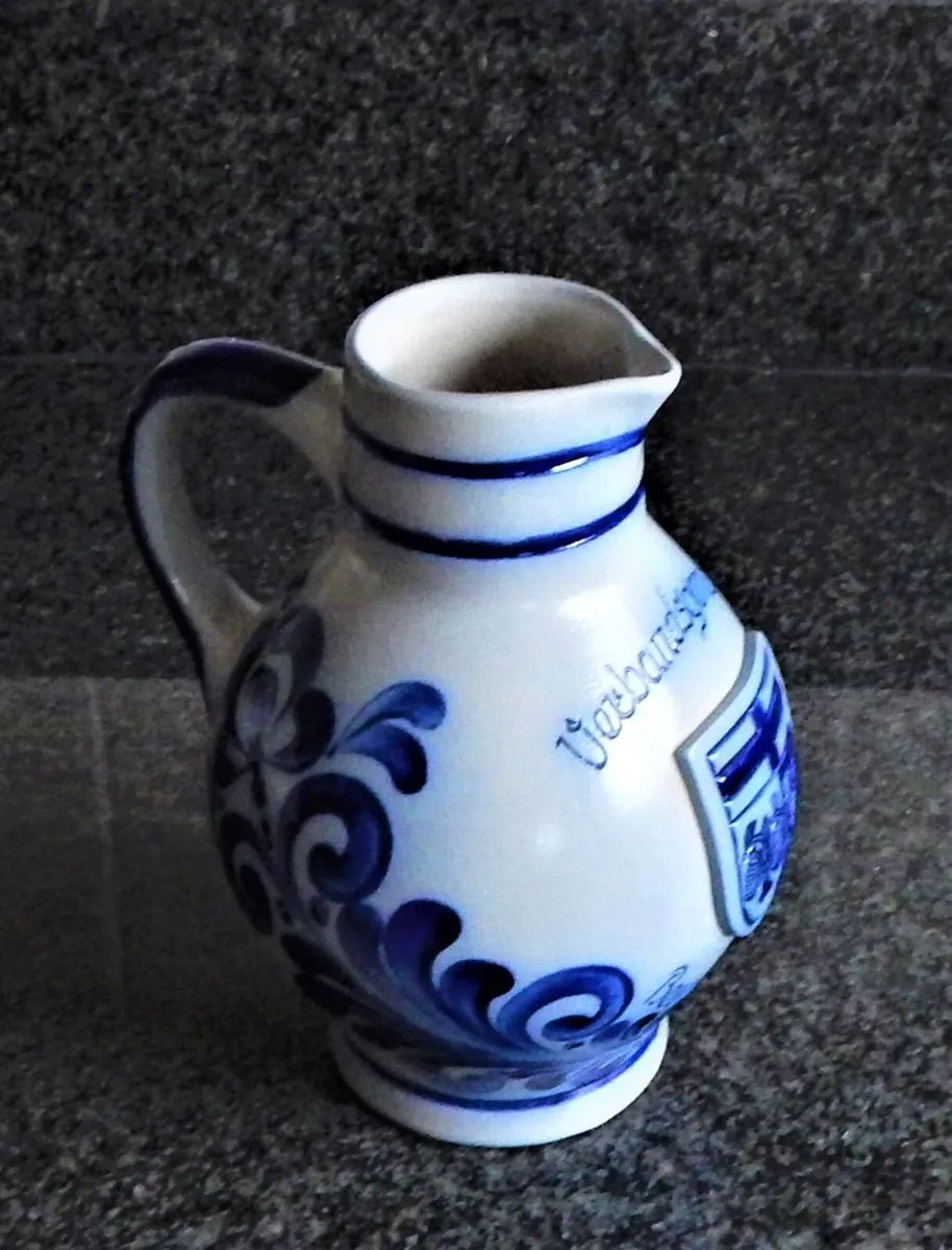 Large Salt Glazed Stamped Pitcher - Image 3