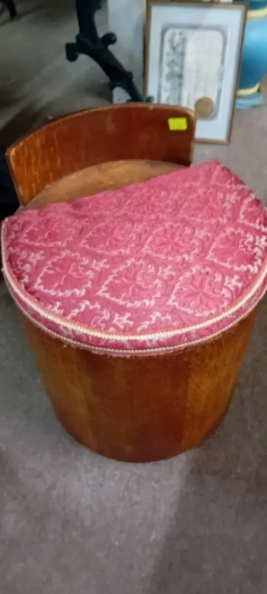 Edwardian Era Bent Ply Lidded Stool - Image 1