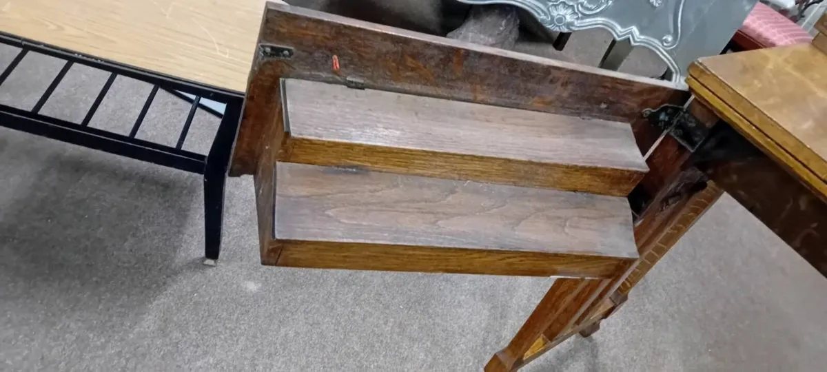 Antique Oak Sewing Machine Table - Image 2