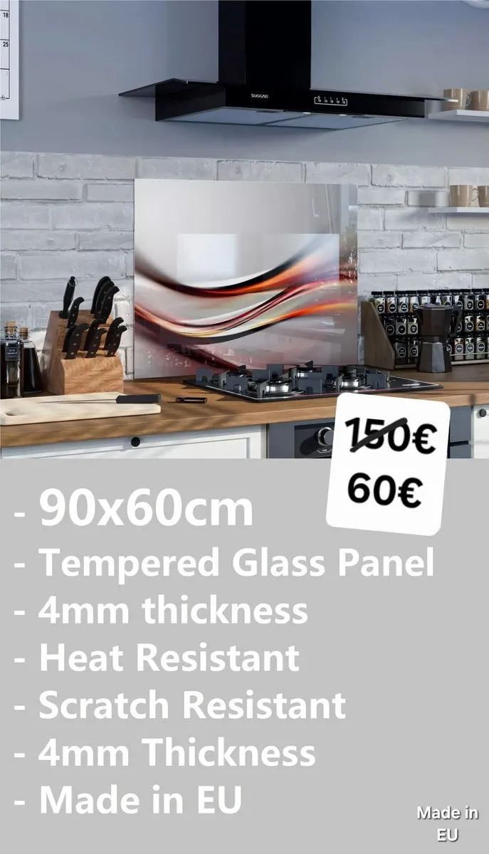 Kitchen Glass Splashback Tempered Panel - Image 1