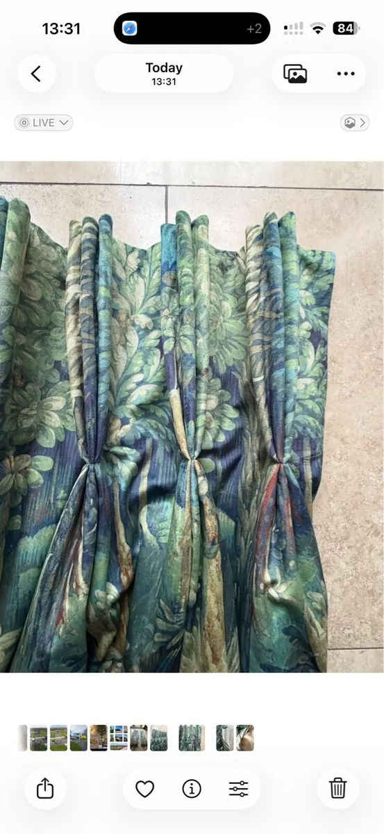 Pair curtains 110” drop like new cost €1200 - Image 4