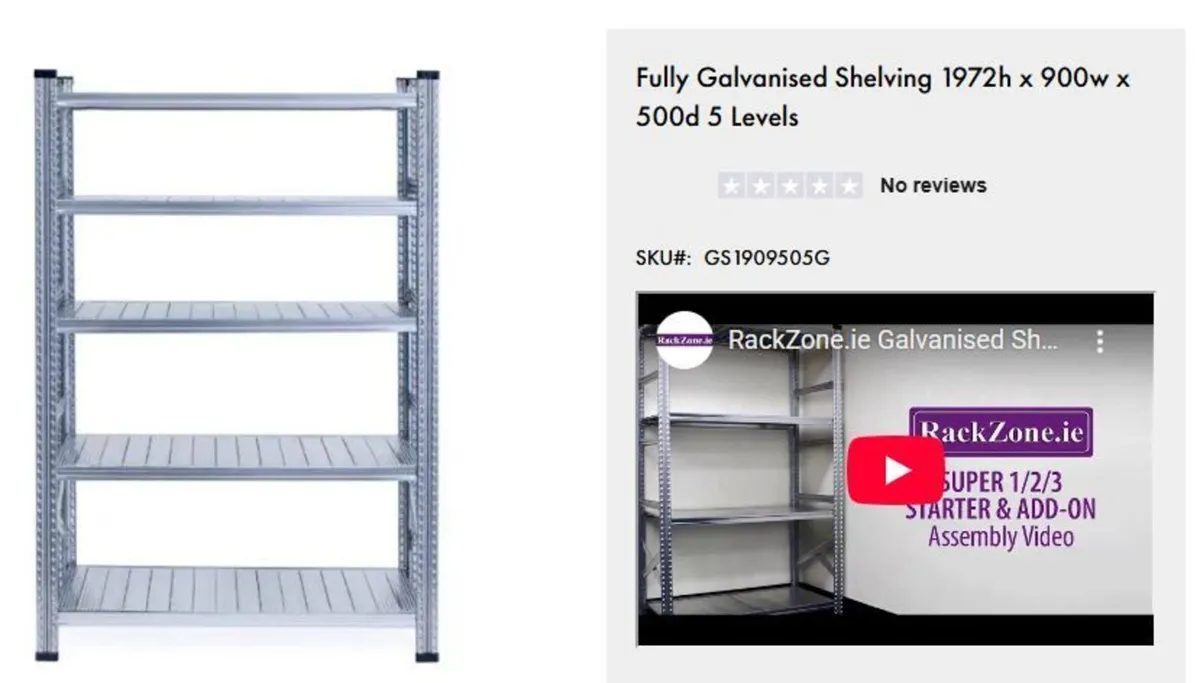 Galvanised metal rack - 5 shelf storage - Image 3