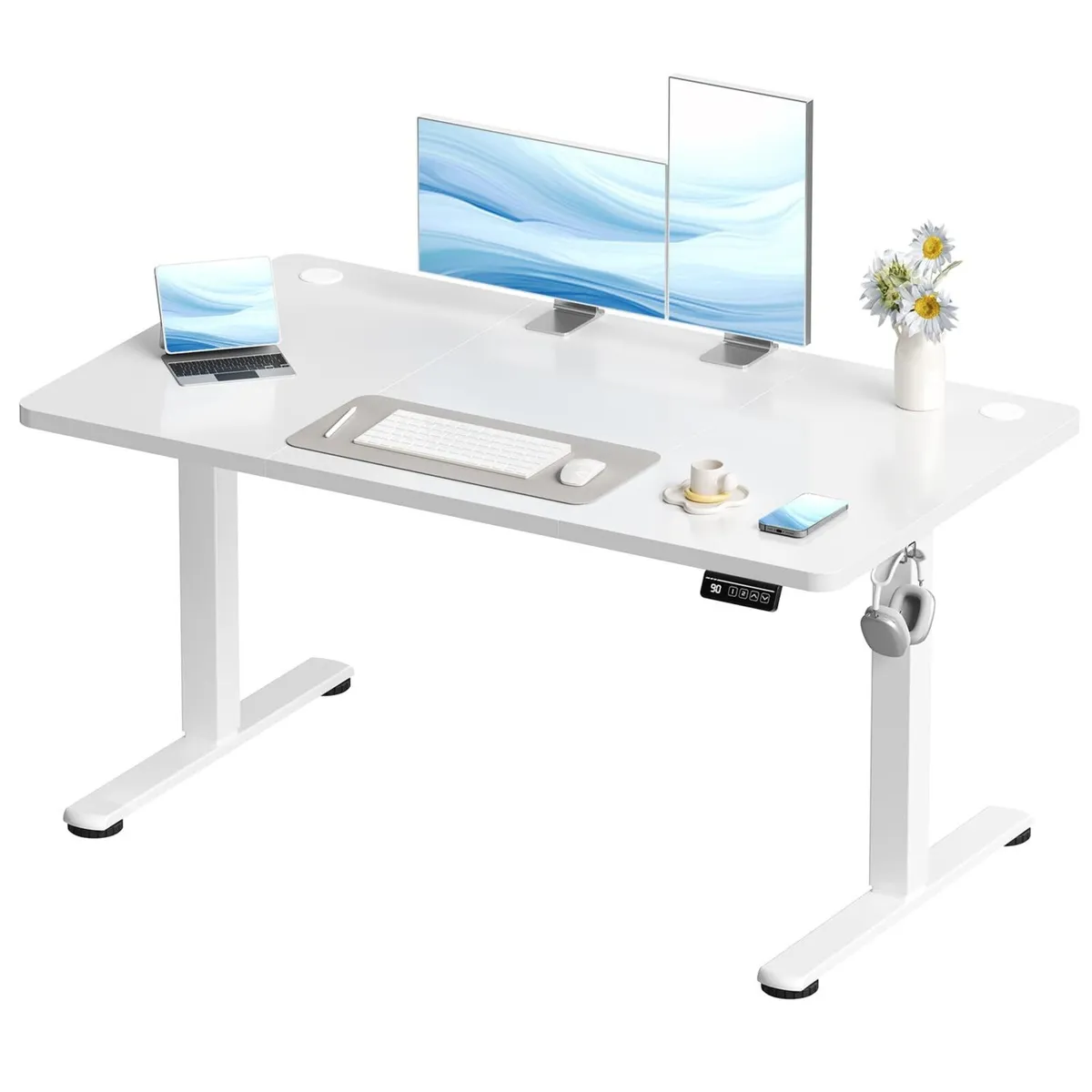Electric Standing Desk 120x60cm White - Image 1