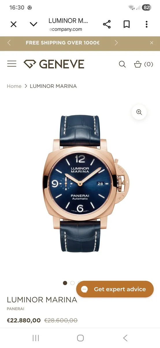 Rare limited edition panerai watch rose gold navy - Image 1