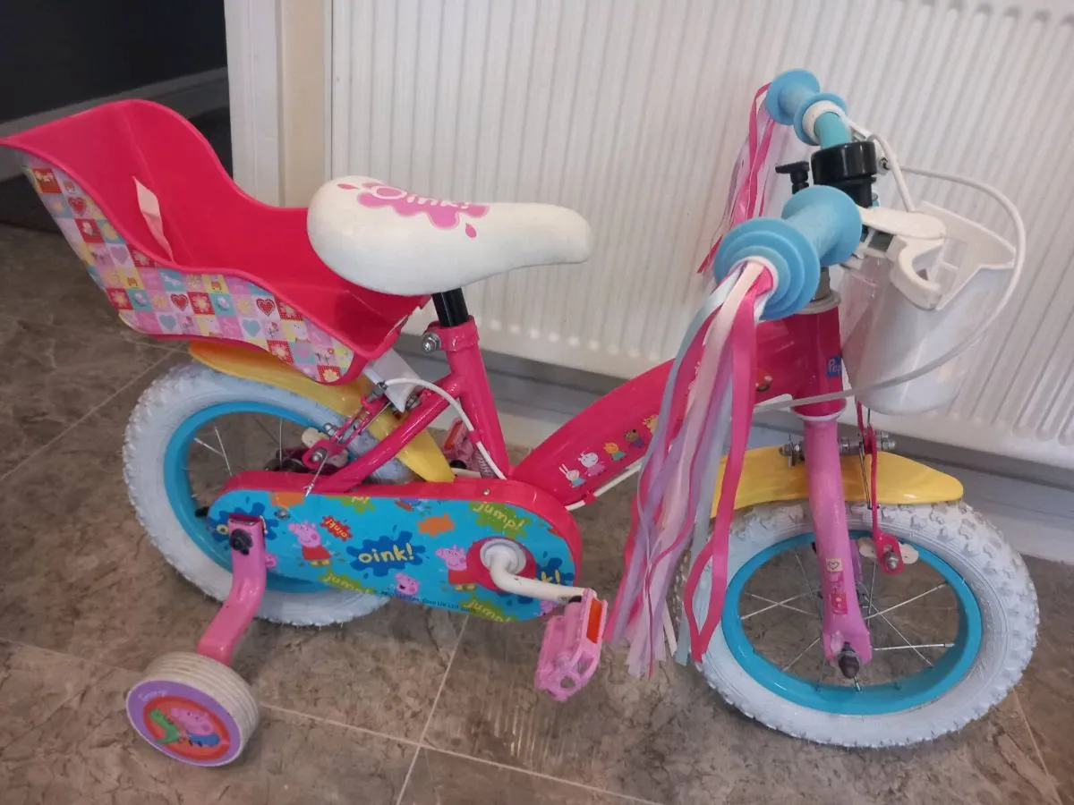 Kids pepper pig bike size 12 inch wheels - Image 2
