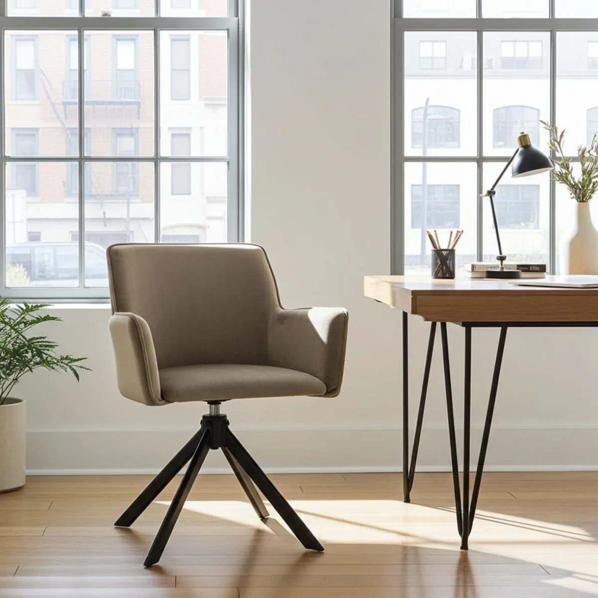 The Viki Modern Velvet Swivel Armchair - Image 3