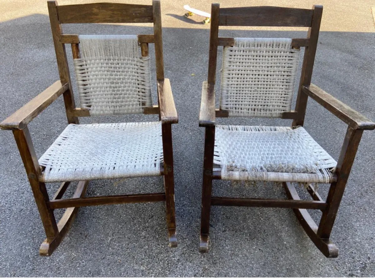 Solid Oak Vintage Rocking Chairs
