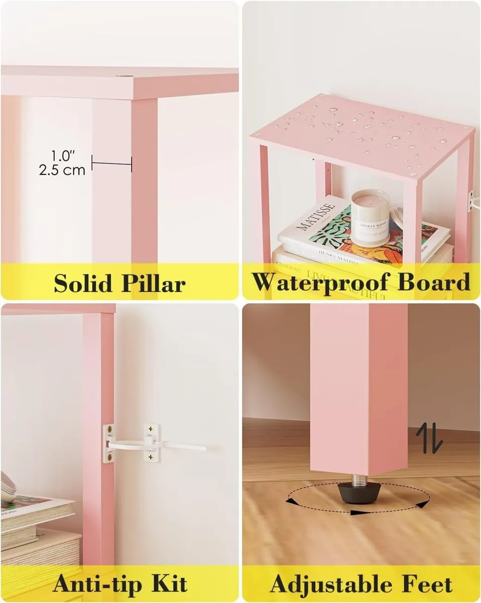 Book Shelf 6 Tier Tall Bookshelf Narrow Bookcase - Image 4