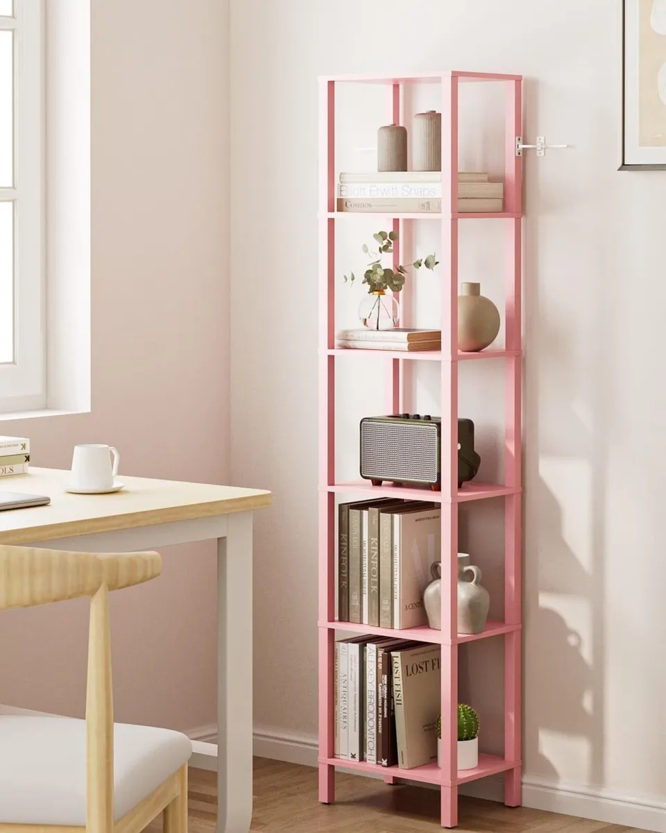 Book Shelf 6 Tier Tall Bookshelf Narrow Bookcase - Image 3