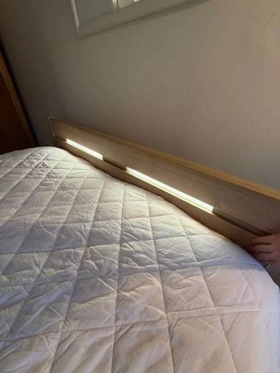 Matching Wooden King-size Bed Frame + Bedside Tabl - Image 4