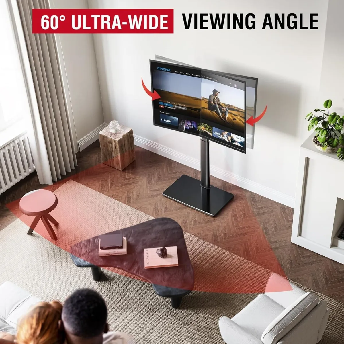 TV Stand Floor for 32-70 Inch TVs Tilting - Image 3