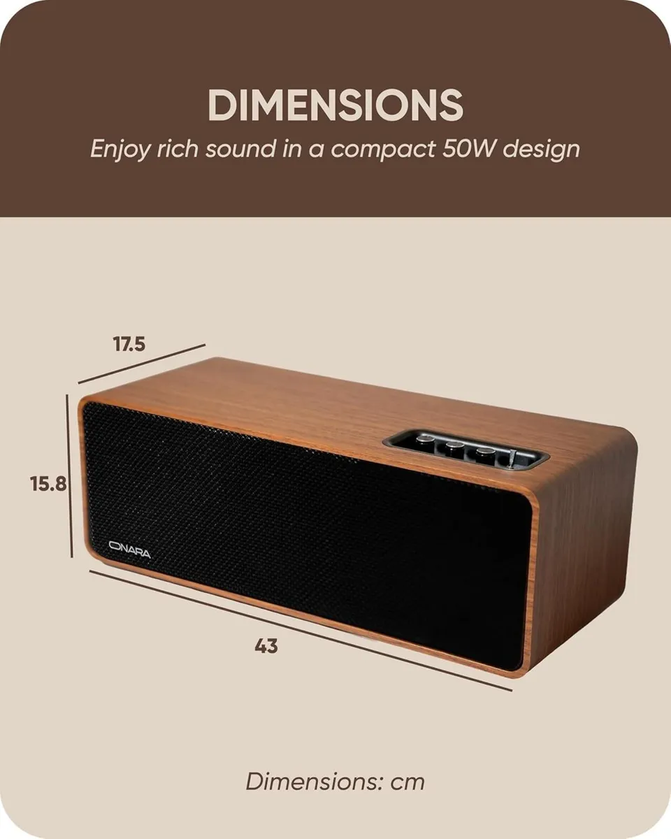 Copper Bookshelf Speakers 50W RMS Powered - Image 2