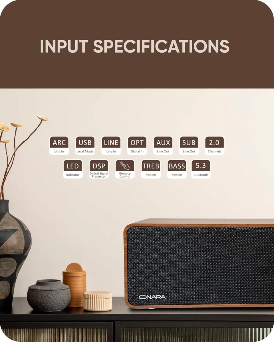 Copper Bookshelf Speakers 50W RMS Powered - Image 4