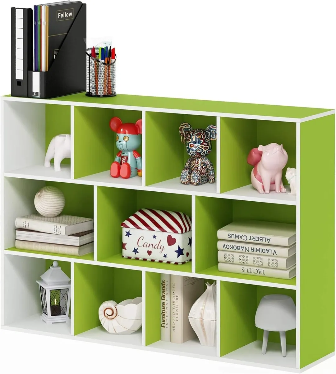LUDER Book Shelf 11-Cube Bookshelf Reversible - Image 1