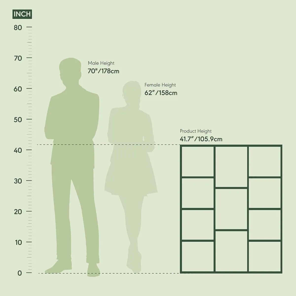 LUDER Book Shelf 11-Cube Bookshelf Reversible - Image 3