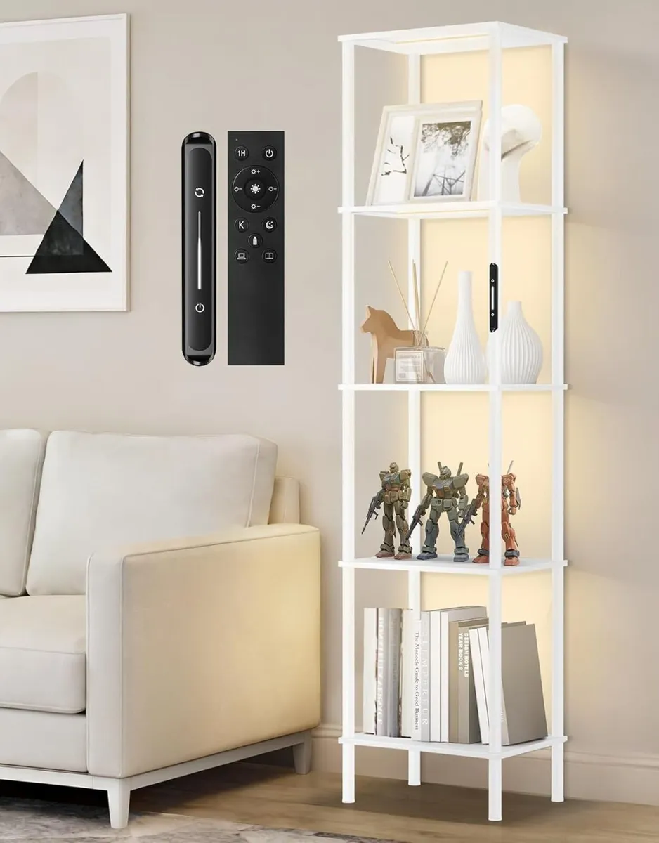 5 Tier Tall Display Shelf with LED Lights Touch - Image 1